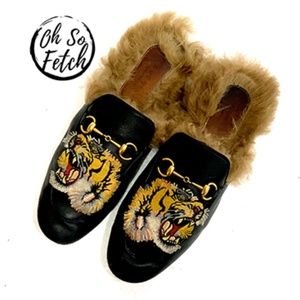 Gucci Princetown Fur Slippers
